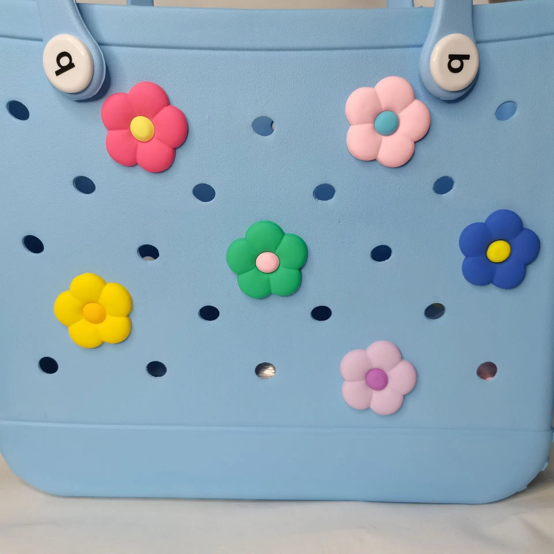 Croxi Charm Flowers - Set of 6 Rubber Beach Bag Flower Charms
