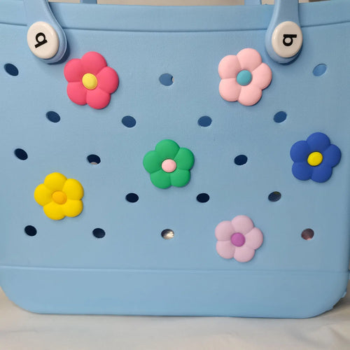 Croxi Charm Flowers - Set of 6 Rubber Beach Bag Flower Charms