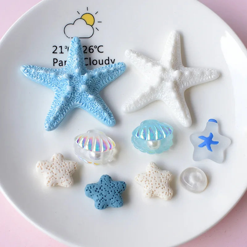 Seashell & Starfish Charm Set – Beach Bag Decorations