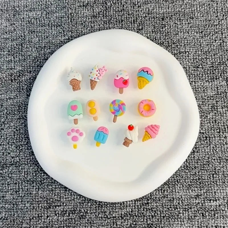 CROXi Gourmet Charm – Set of 12 Ice Cream & Donut Decorations for Hole Bags