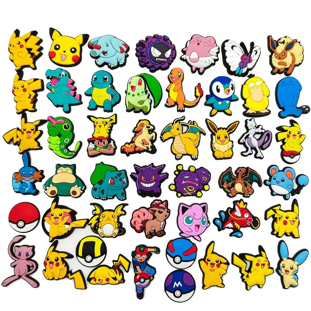 Pokemon Pikachu Shoe Charms for Clogs Sandals Decoration PVC Cartoon Shoe Accessories Charms for Friends Gifts