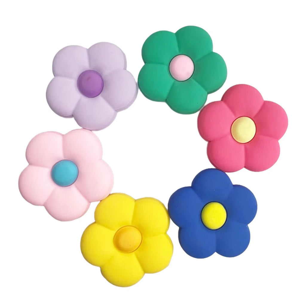 Croxi Charm Flowers - Set of 6 Rubber Beach Bag Flower Charms