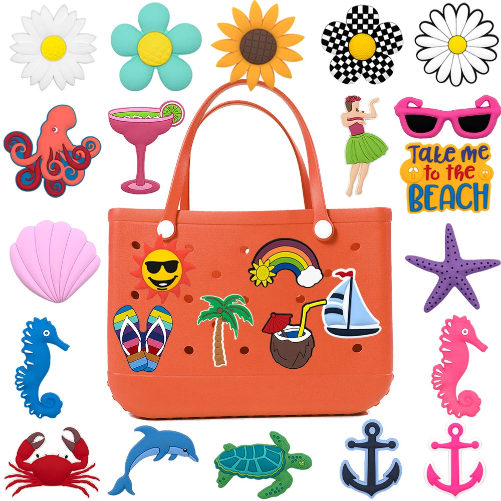 Croxi Marine Charm – Decorative Marine Animal, Coconut & Sailboat Charm for Bag