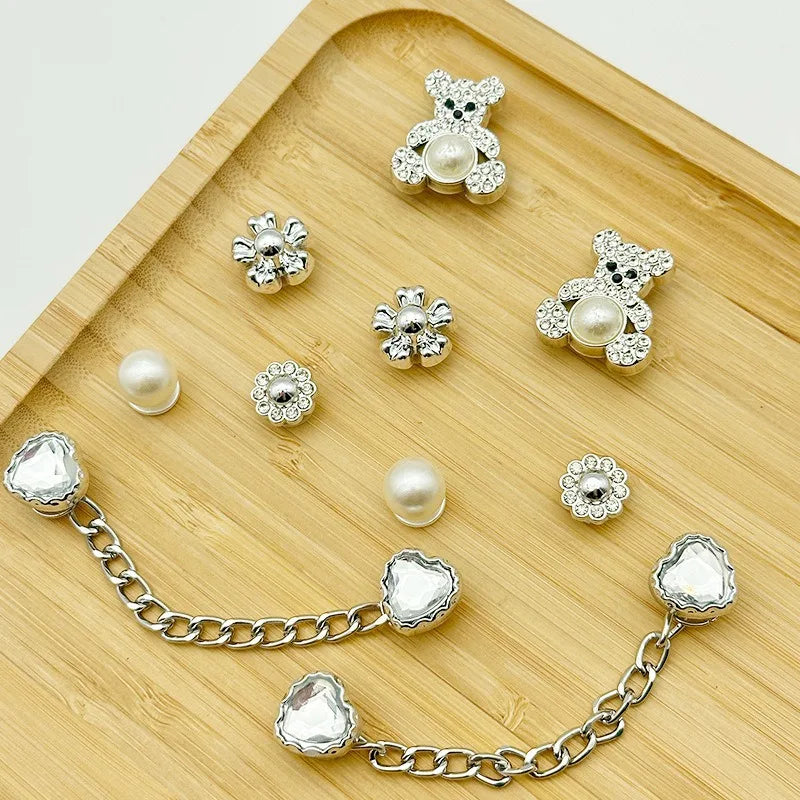 Pack of 10 PVC Pearl & Diamond Charms – Bag Decorations