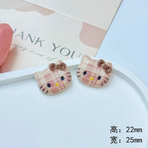 Hello Kitty & Plaid Bow Charms – Bag & Pouch Decoration Set