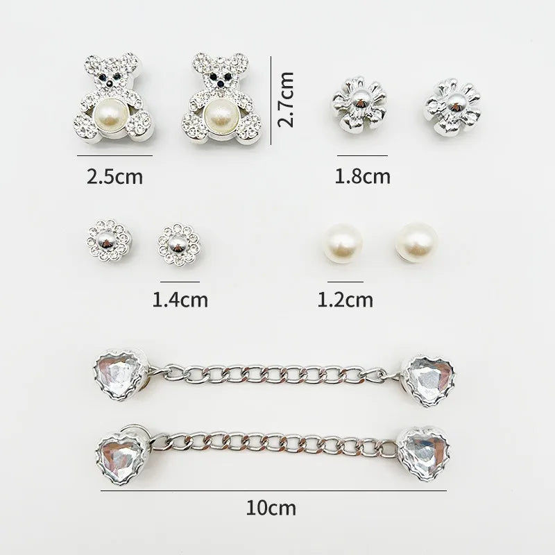 Pack of 10 PVC Pearl & Diamond Charms – Bag Decorations