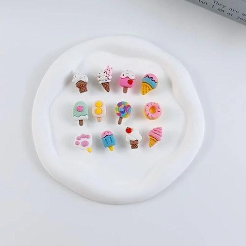CROXi Gourmet Charm – Set of 12 Ice Cream & Donut Decorations for Hole Bags