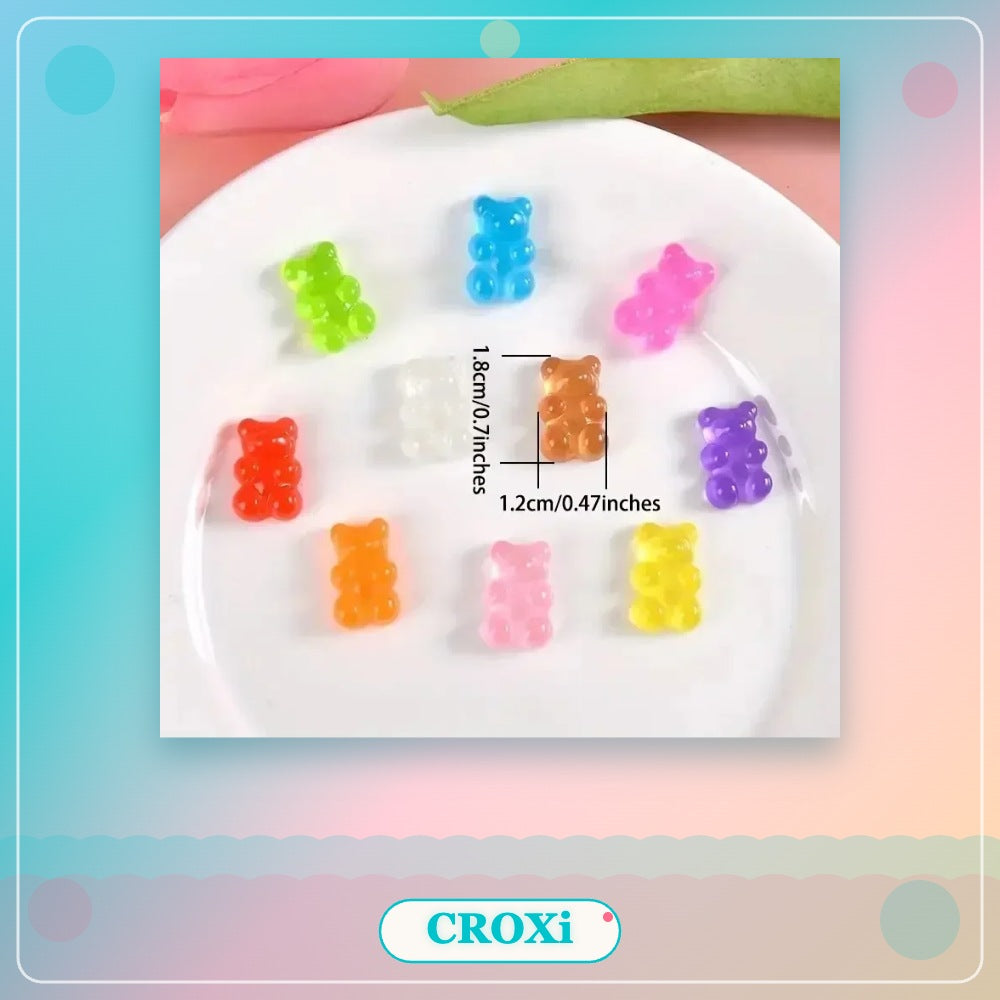 Croxi Jelly Bear Charm – Luminous DIY Charms Set for Bag & Accessories